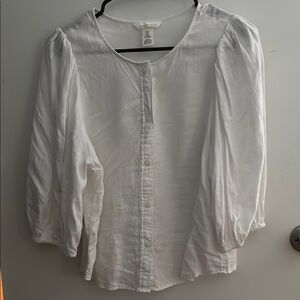 Linen White Women's Blouse